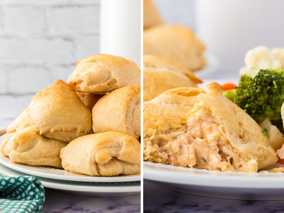 How to make this easy dinner recipe for buffalo chicken pillows with step by step instructions with photos. 