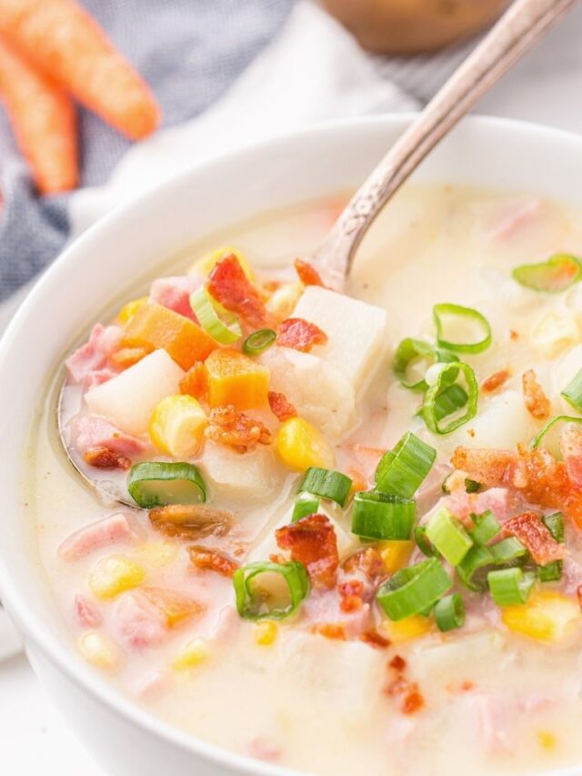 Ham and Corn Chowder Together as Family