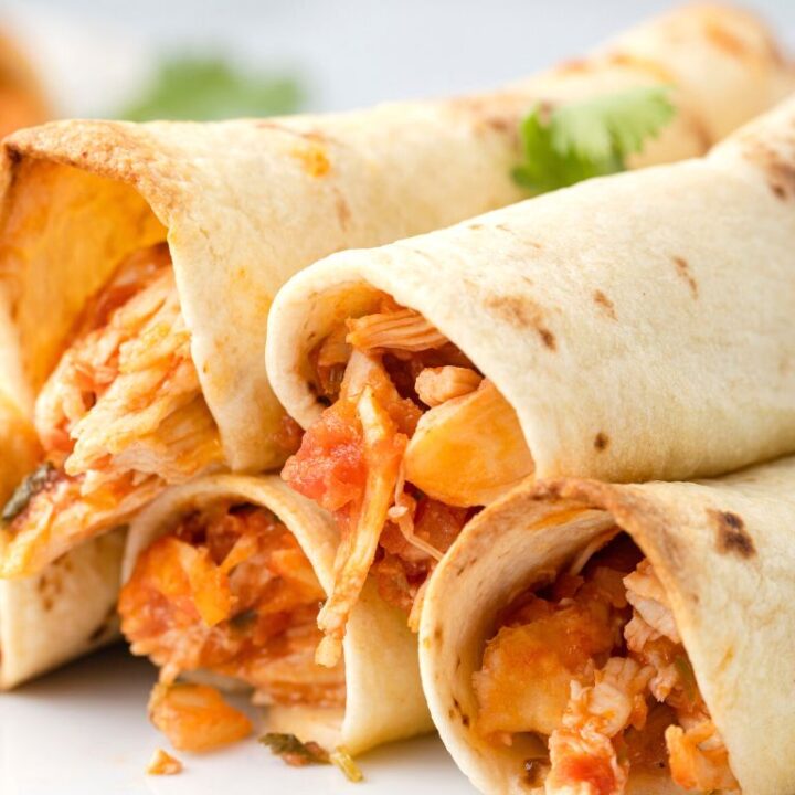 Salsa Chicken Baked Flautas - Together as Family