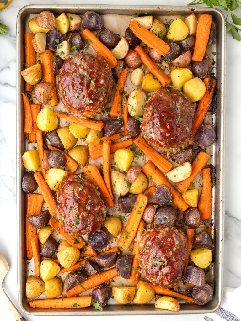 Sheet Pan Mini Meatloaf Recipe - Together as Family