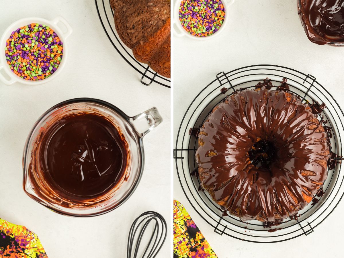 Process photos showing how to make this Bundt Cake recipe. 