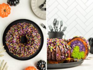 Process photos showing how to make this Bundt Cake recipe.