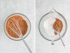 How to make hot fudge cake with step by step process photos showing the instructions in this picture collage.