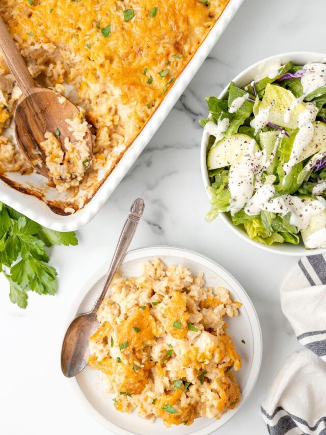 Chicken and Rice Casserole Together as Family