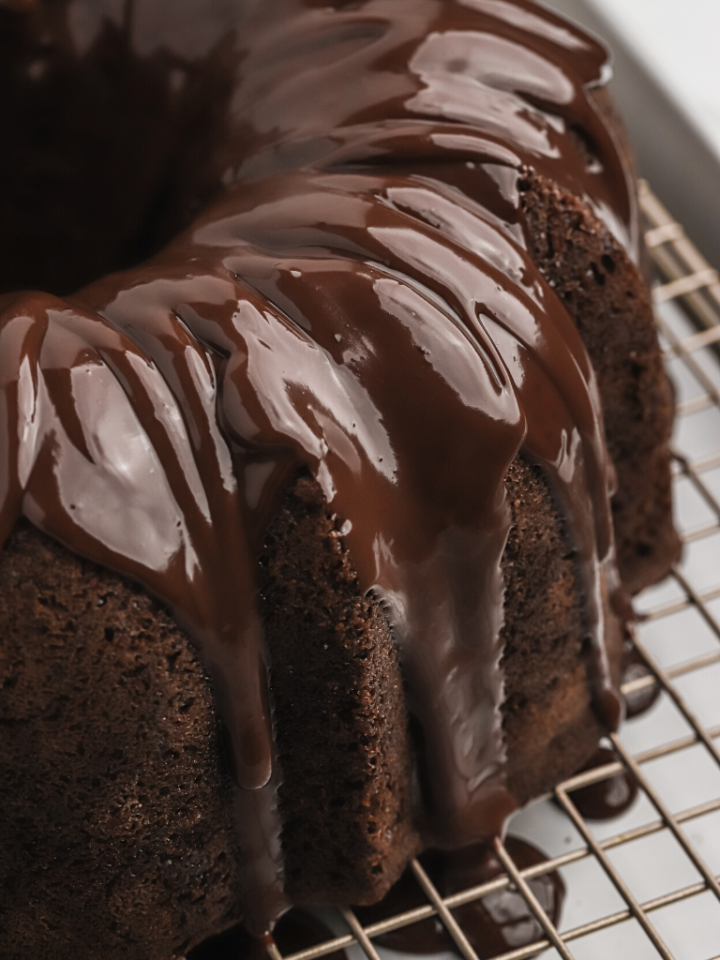 Chocolate Brownie Bundt Cake Together as Family