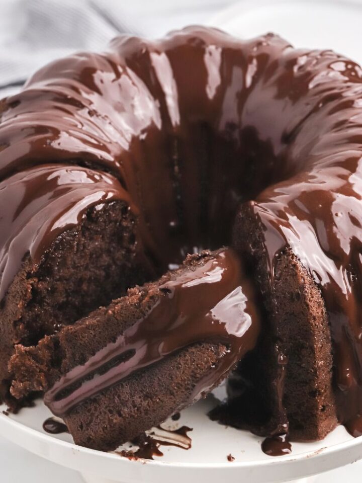 Chocolate Brownie Bundt Cake Together as Family