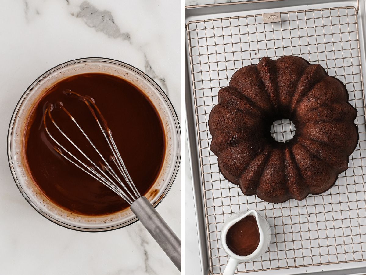 How to make this Bundt Cake with chocolate cake mix and brownie mix with step by step photos. 