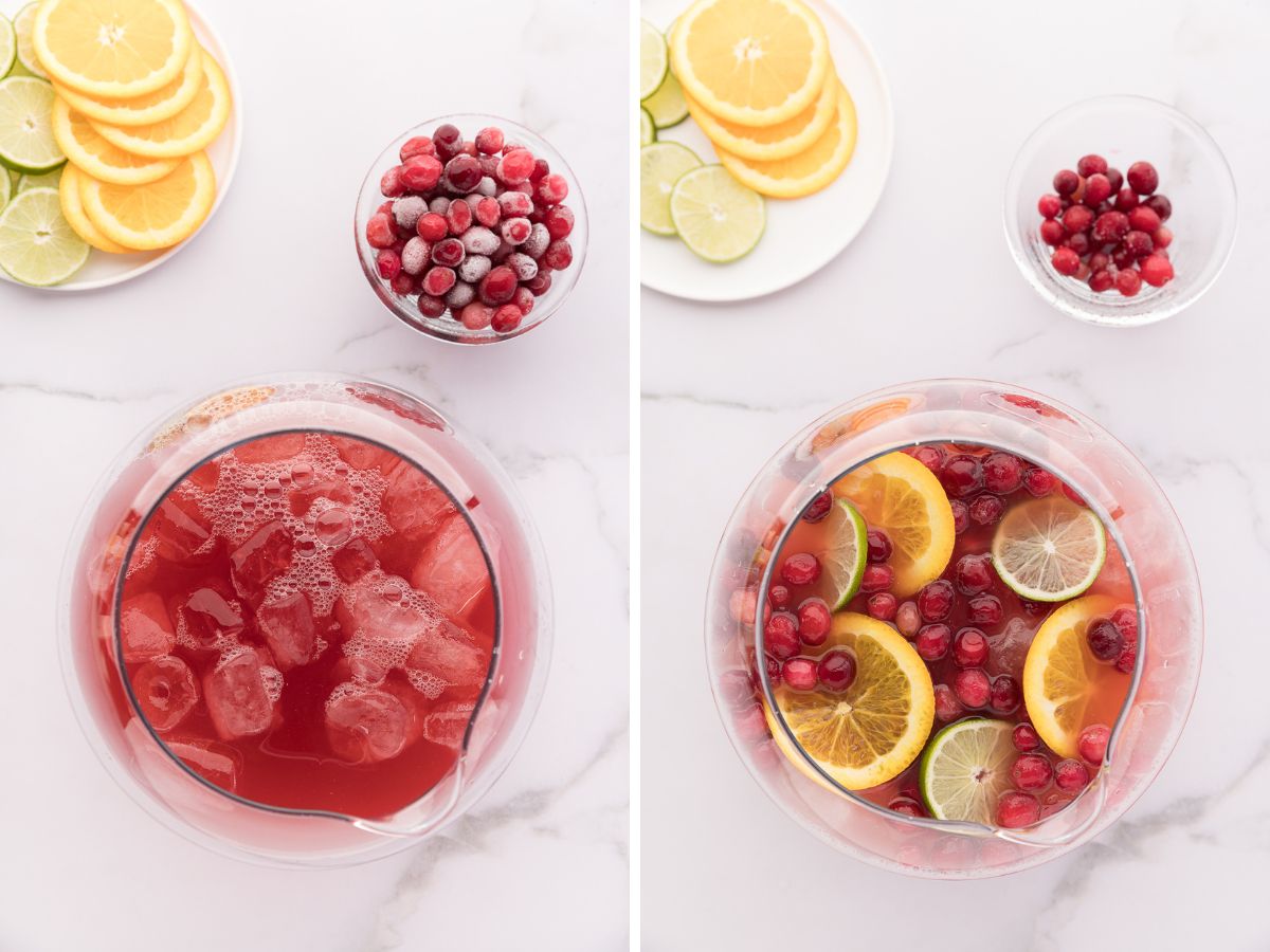 How to make cranberry punch with step by step process photos.
