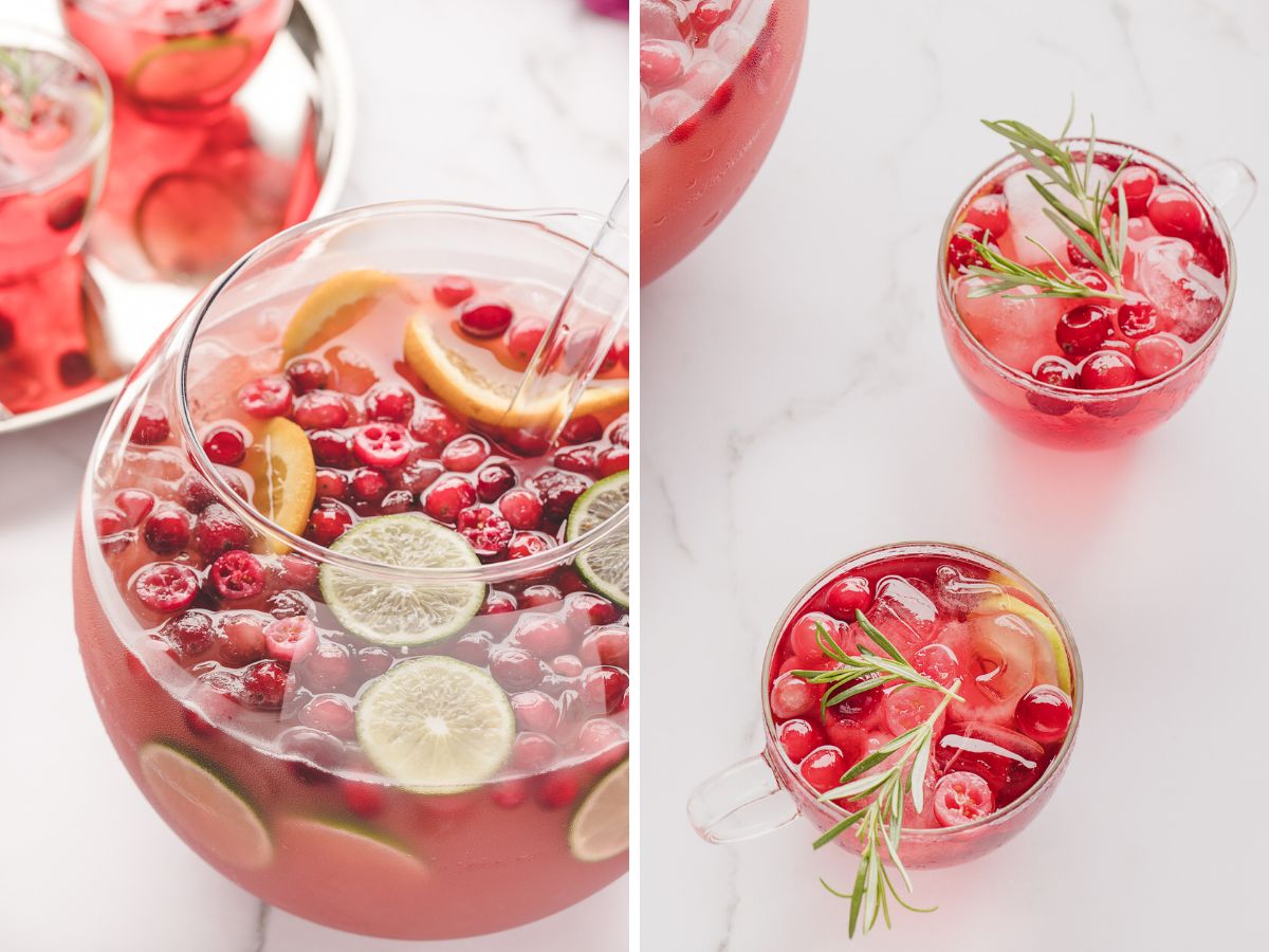 How to make cranberry punch with step by step process photos.
