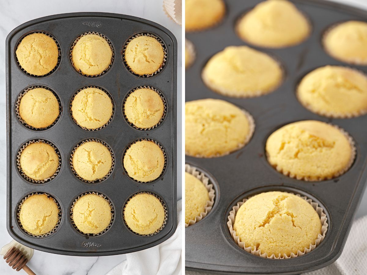 How to make cornbread muffins with honey and buttermilk, step by step pictures to show the process. 
