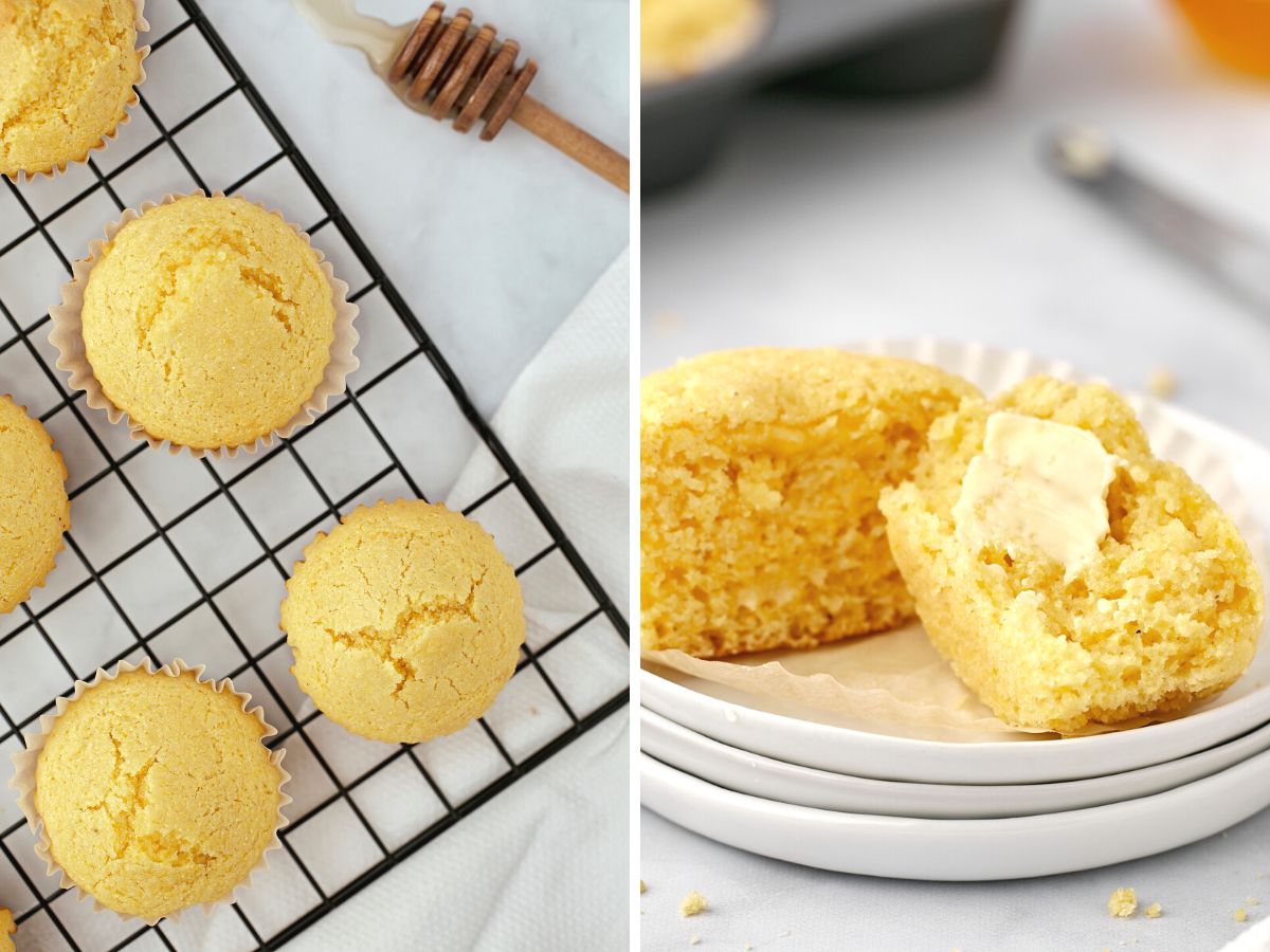 How to make cornbread muffins with honey and buttermilk, step by step pictures to show the process. 