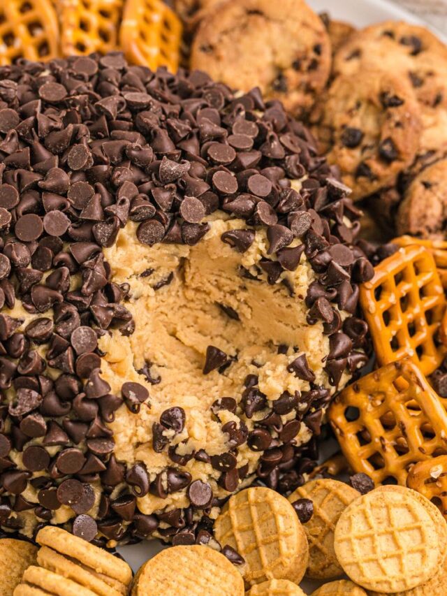 Peanut Butter Cookie Dough Cheeseball Together as Family