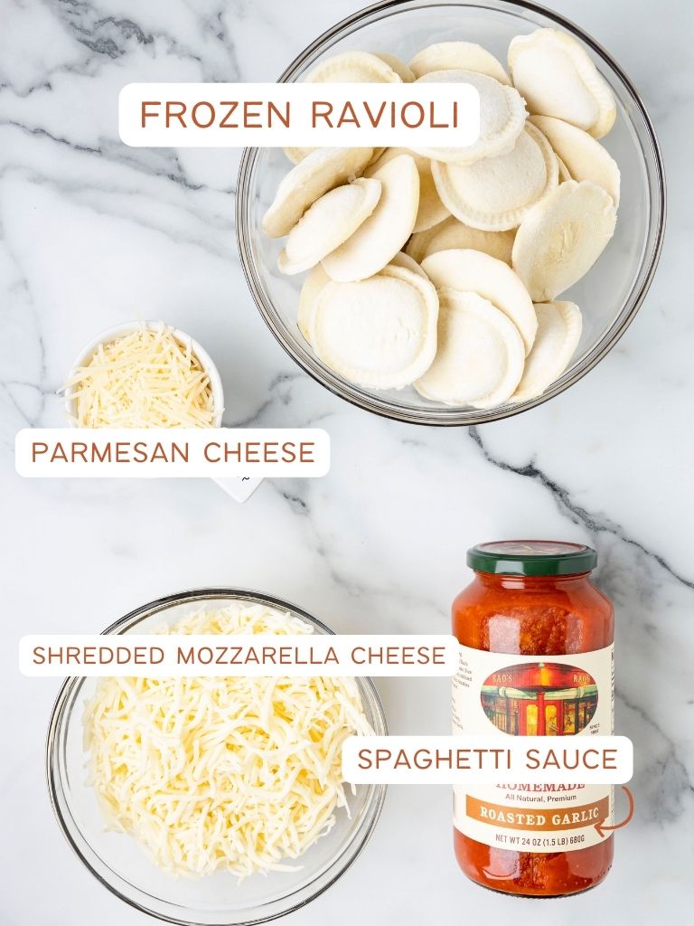 Ingredients on a white background with each labeled in text with what it is. 