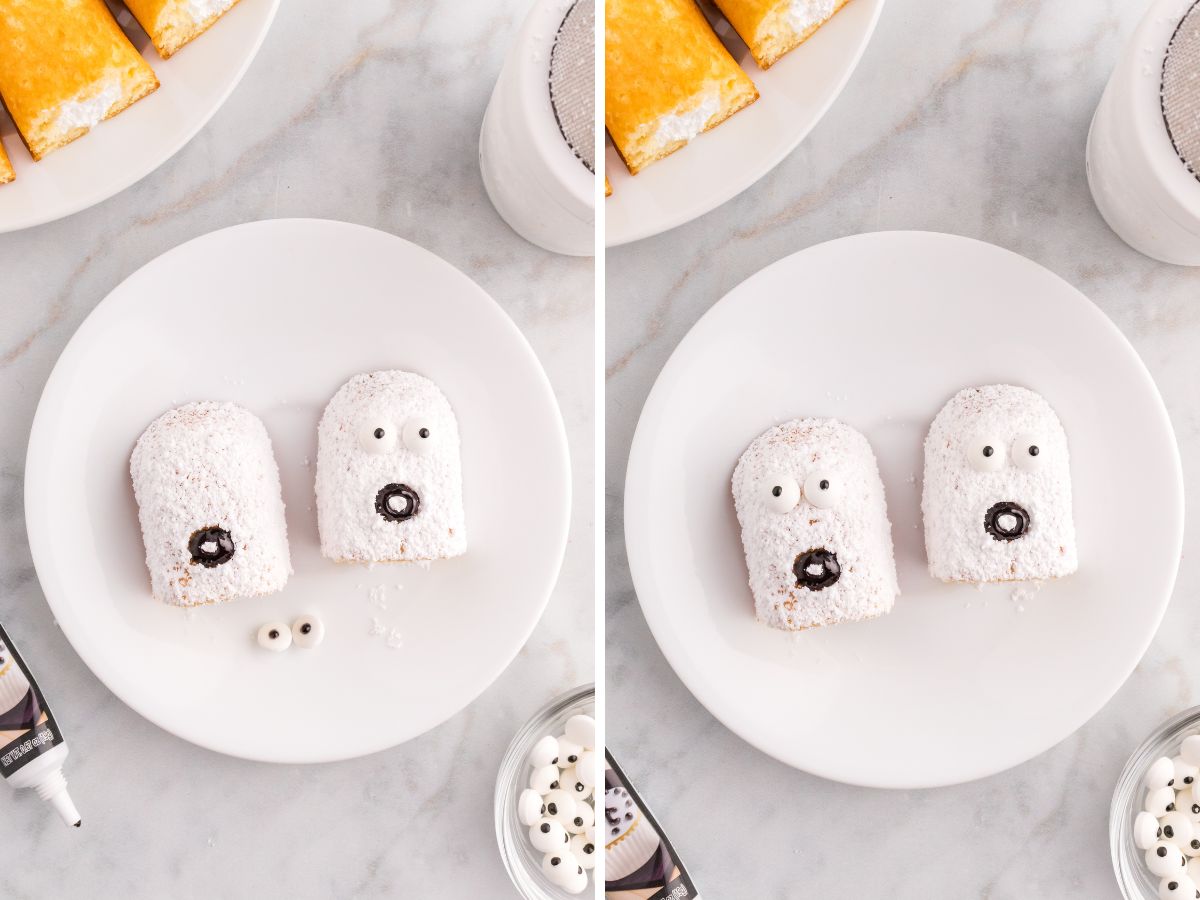 How to make Twinkie ghosts with this easy step by step picture tutorial collage.