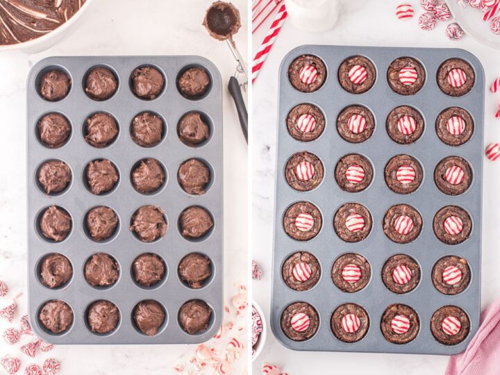 Candy Cane Kiss Brownie Bites Together as Family