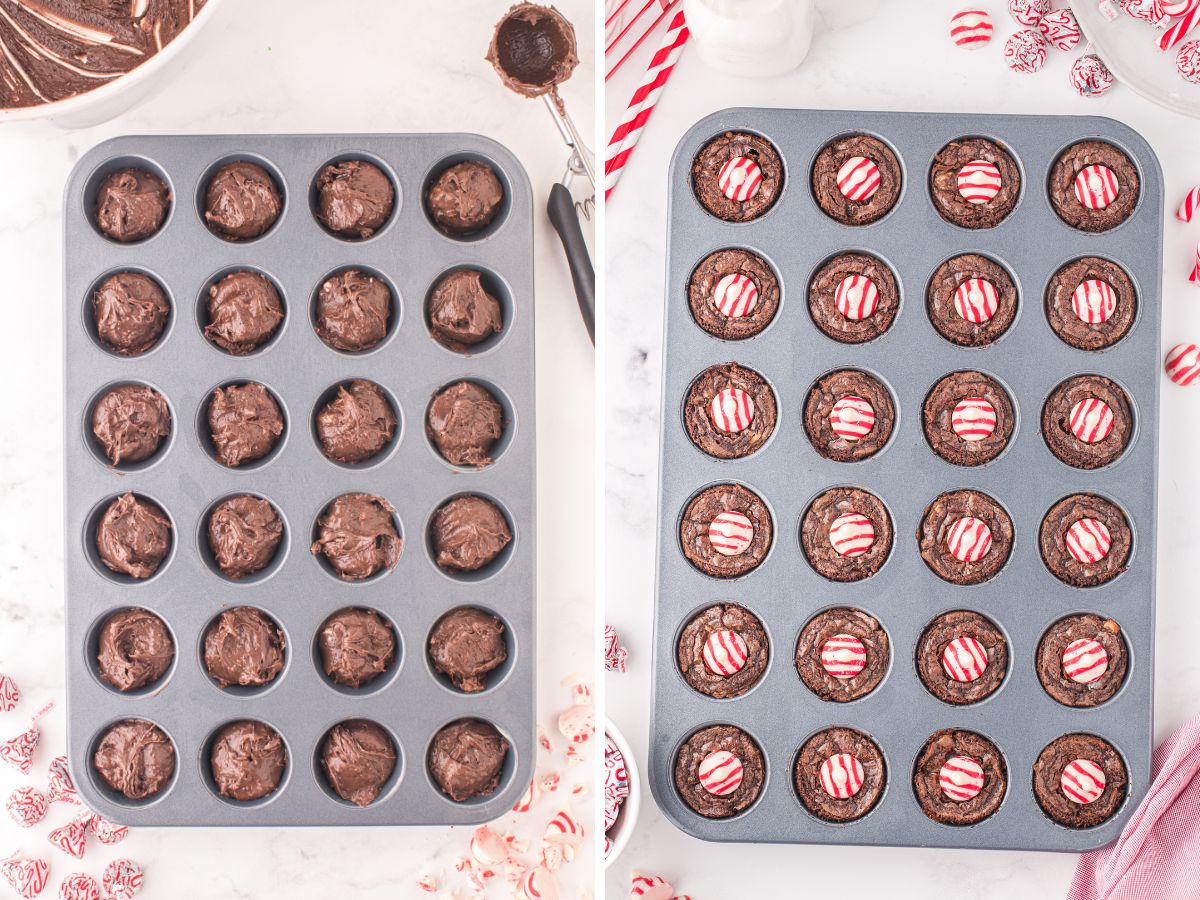 How to make this christmas recipe with a brownie mix and a candy cane kisses. 