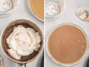How to make milk chocolate marshmallow pie with step by step process tutorial with photos.