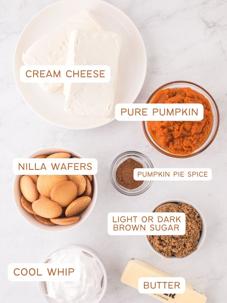 Ingredients for this recipe with each one labeled in text with what it is. 