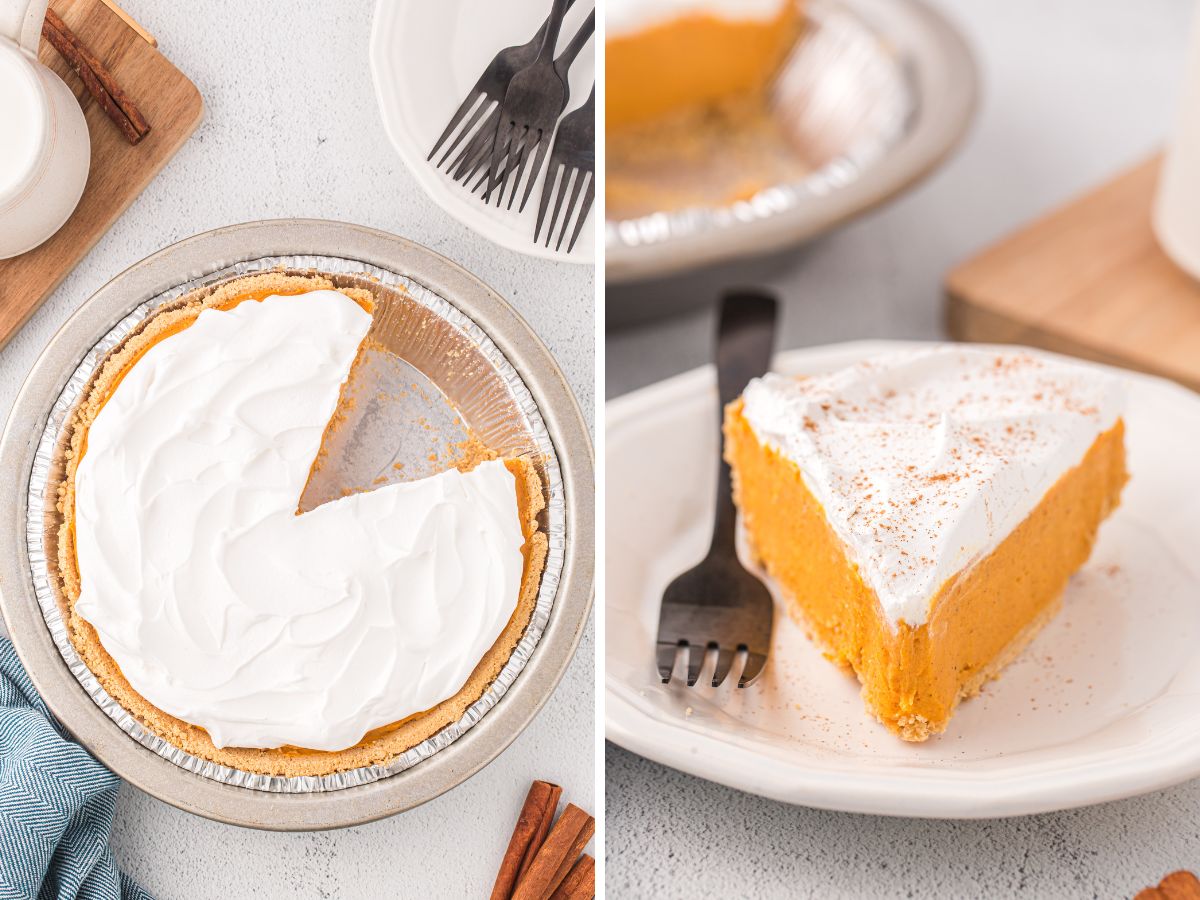 How to make this no bake pumpkin pie with step by step process photos. 
