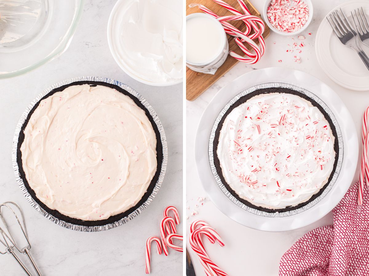 How to make peppermint pie with step by step process photos.