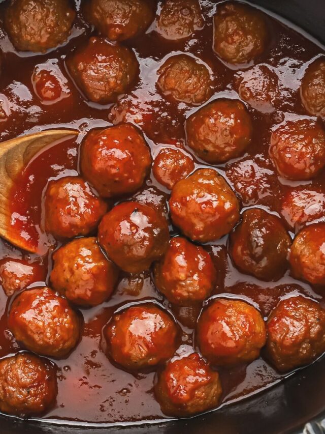 Crockpot Jelly Meatballs Together as Family
