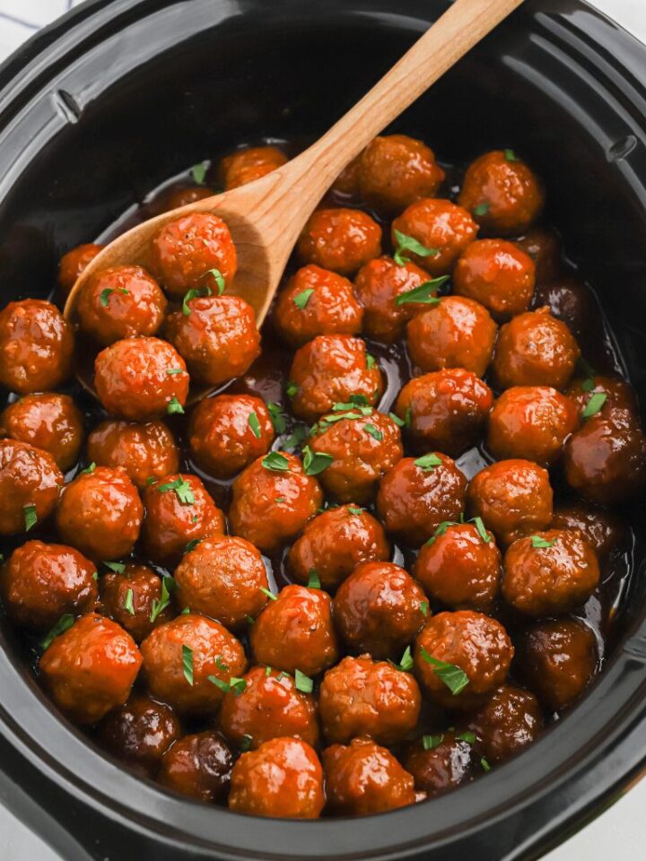 Crockpot Jelly Meatballs Together as Family