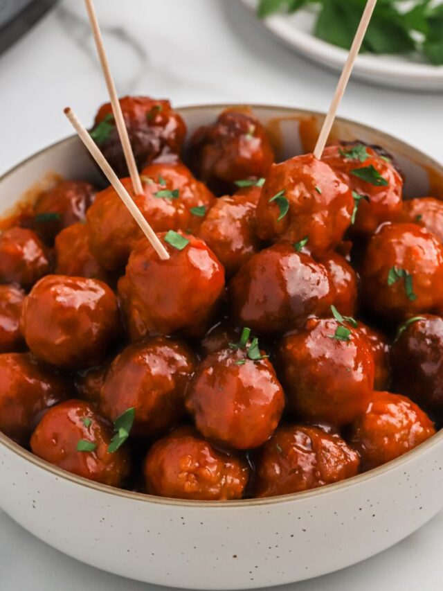 Crockpot Jelly Meatballs Together as Family