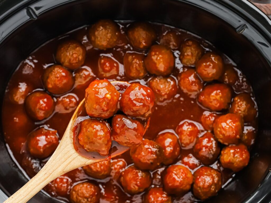 Crockpot Jelly Meatballs - Together as Family
