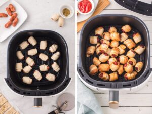 How to make pigs in a blanket with step by step process photos.