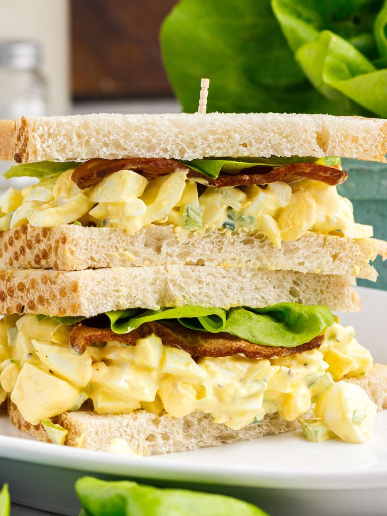 Egg Salad Sandwich with Bacon
