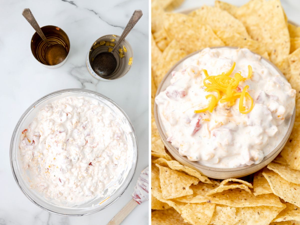 How to make this ranch dip with step by step process photos in this collage. 