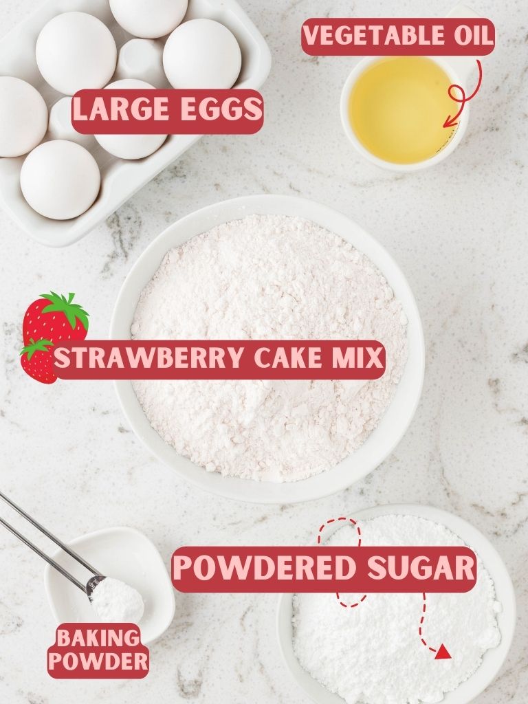 Labeled ingredients for this cookie recipe. 