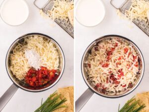 How to make this Mexican cheese dip with step by step process photos.