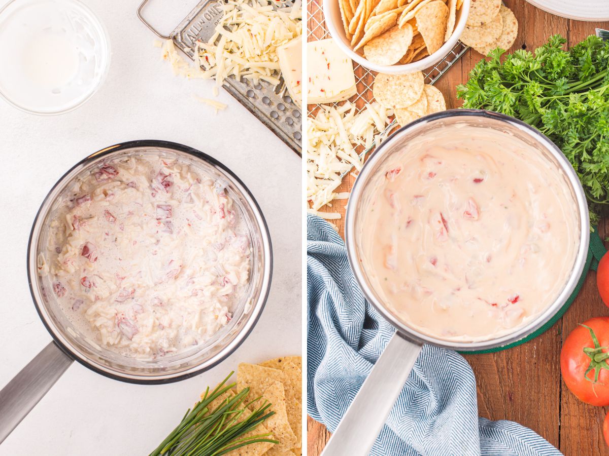How to make this Mexican cheese dip with step by step process photos. 