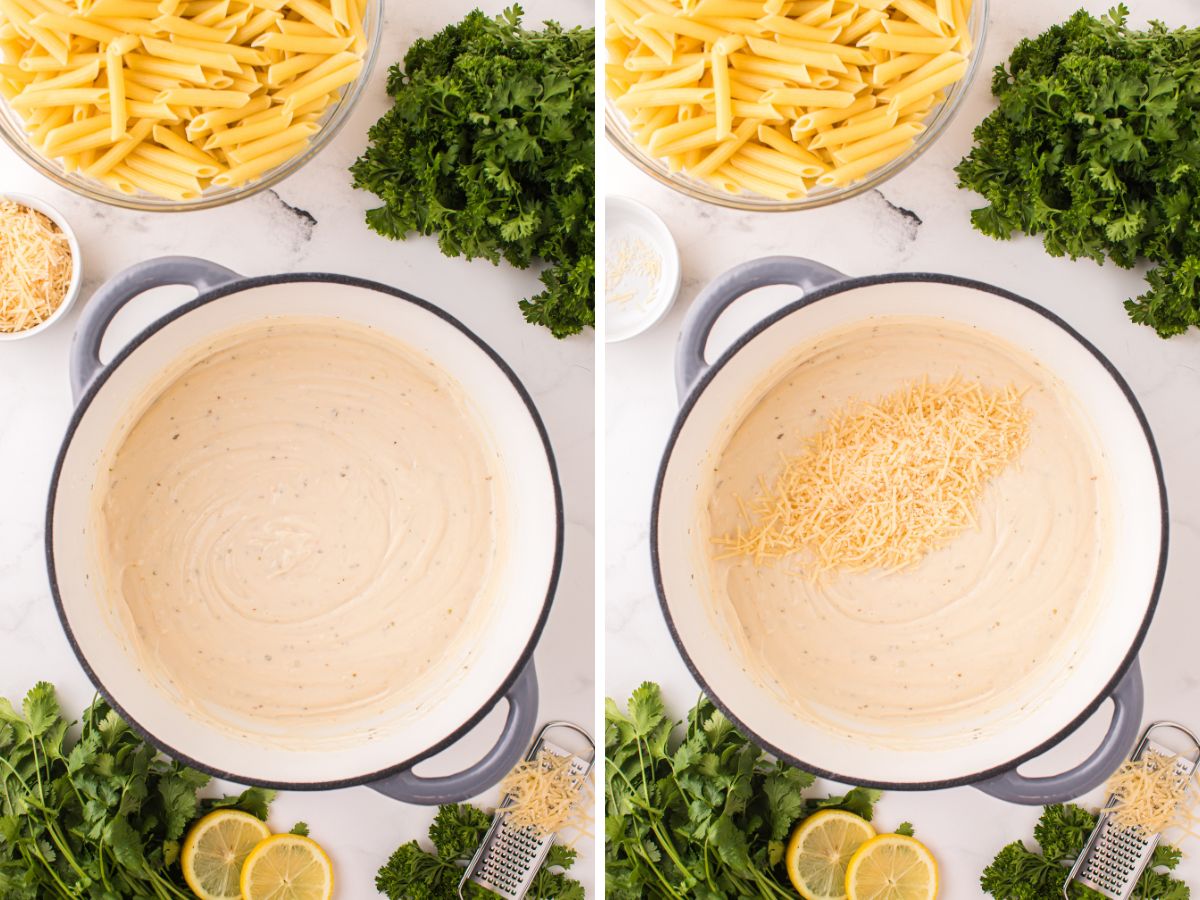 Step by step process photos showing how to make this easy penne pasta dinner recipe. 