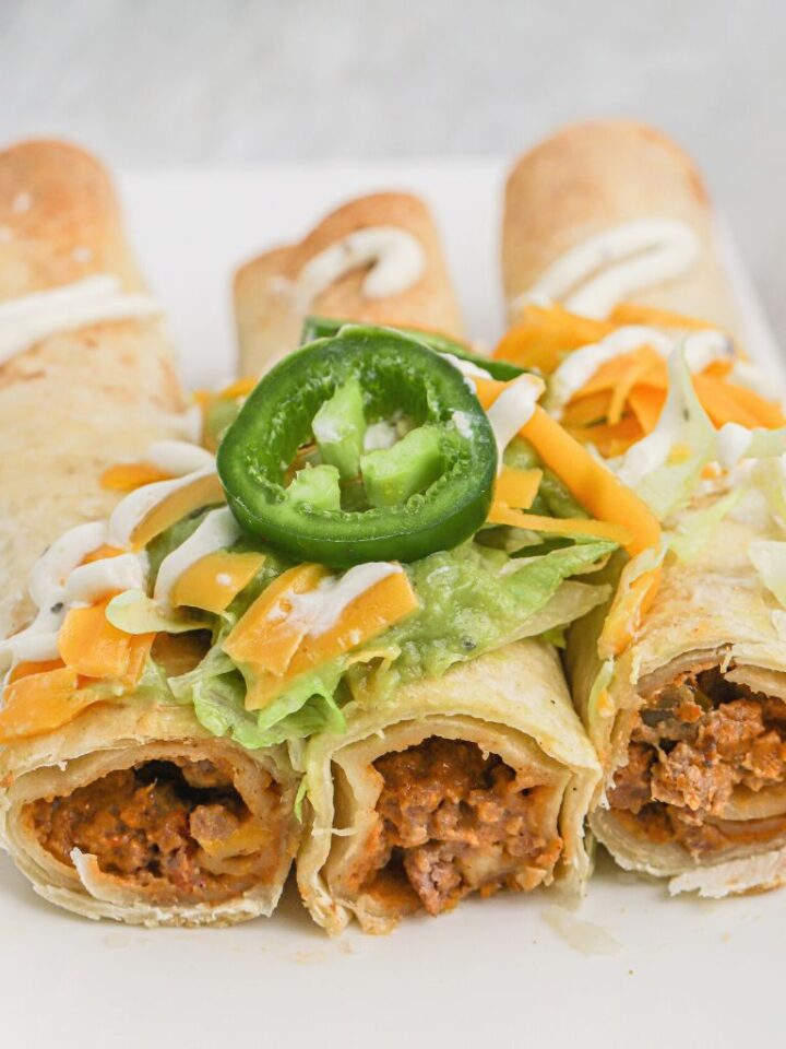 Creamy Ground Beef Flautas (Oven Baked) Together as Family