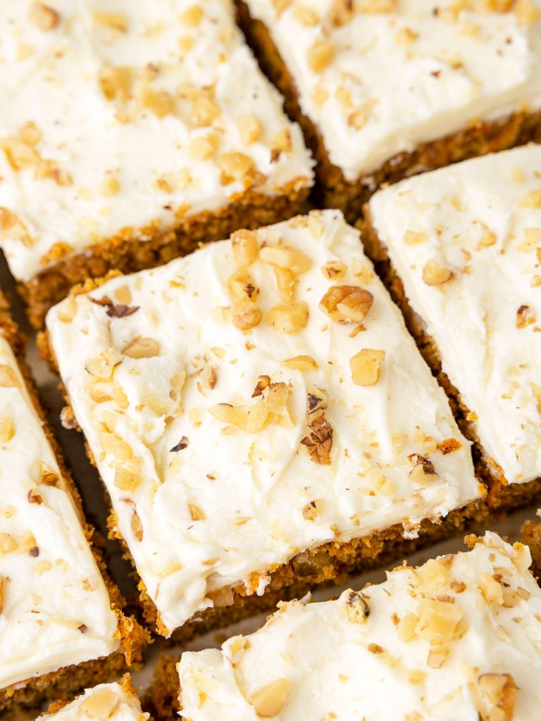 Side view of these carrot cake cookie bars