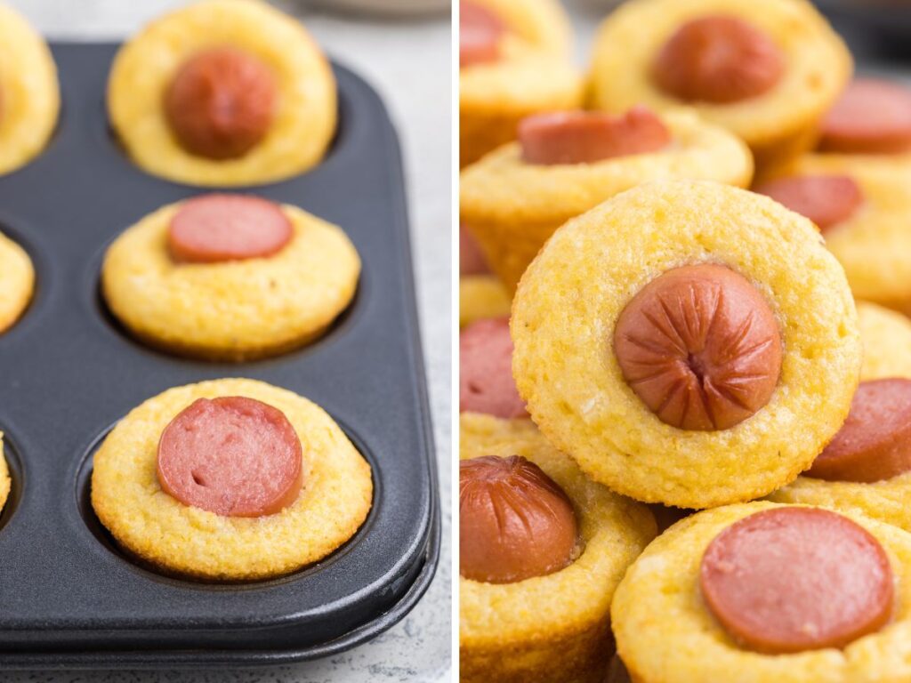Mini Corn Dog Bites Together as Family