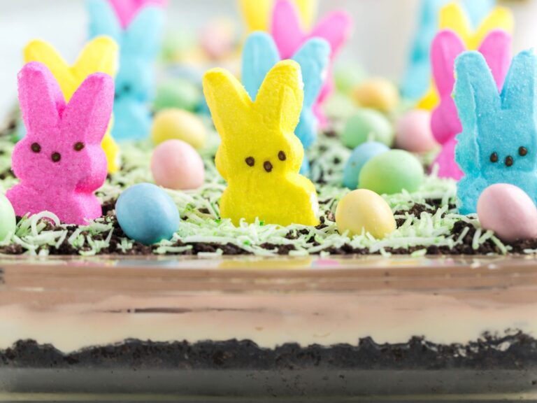 Easter Dirt Cake Together as Family