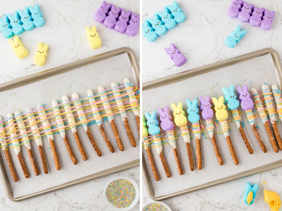Process photos showing how to make this easter treat recipe. 