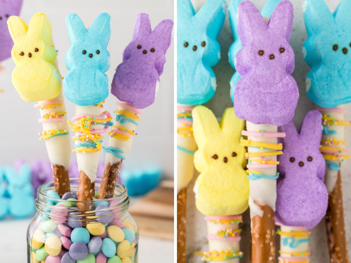 Process photos showing how to make this easter treat recipe. 