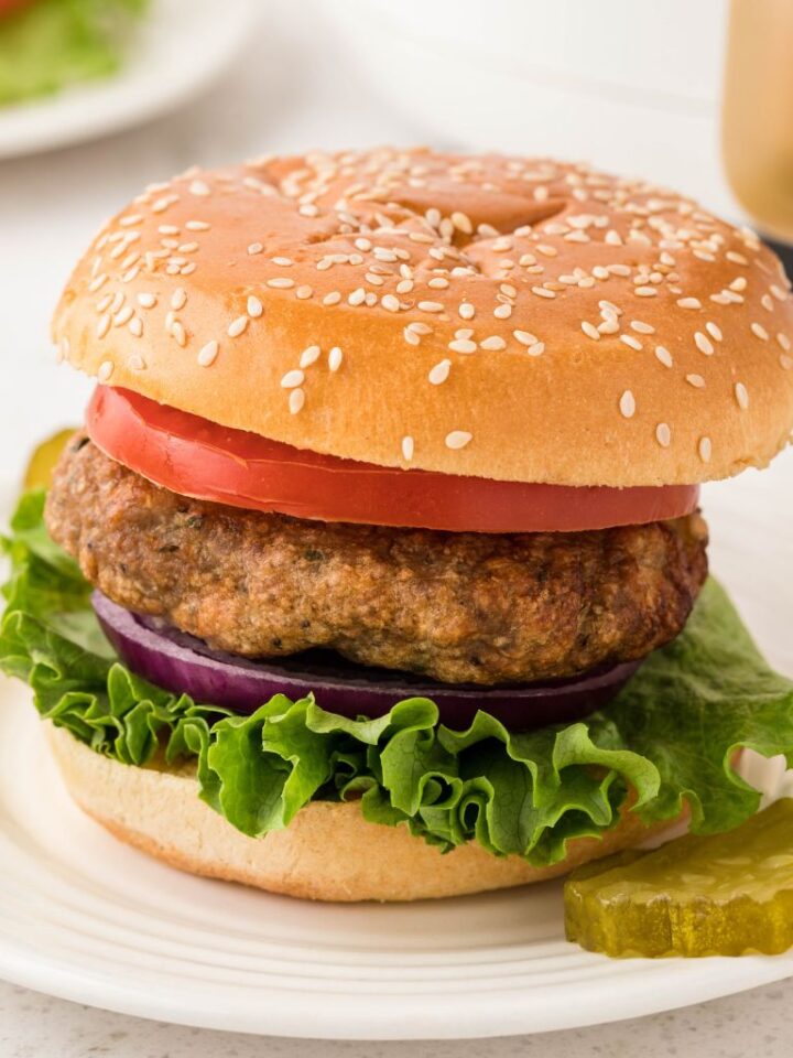 Air Fryer Turkey Burgers Together as Family