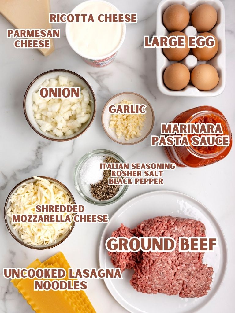 Labeled ingredients for this recipe