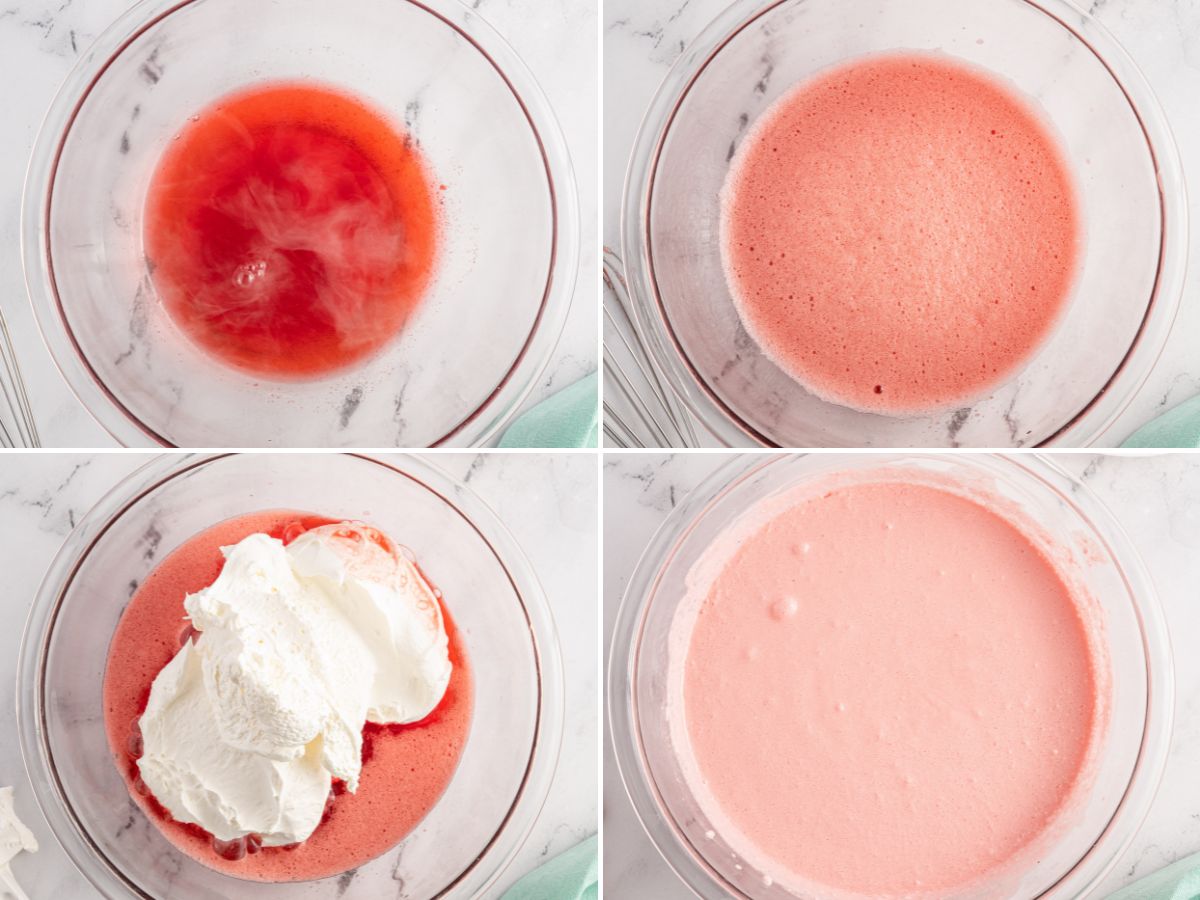 Process photos showing how to make this layered dessert recipe. 