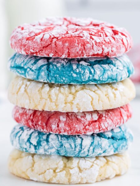 Stack of alternating color cookies