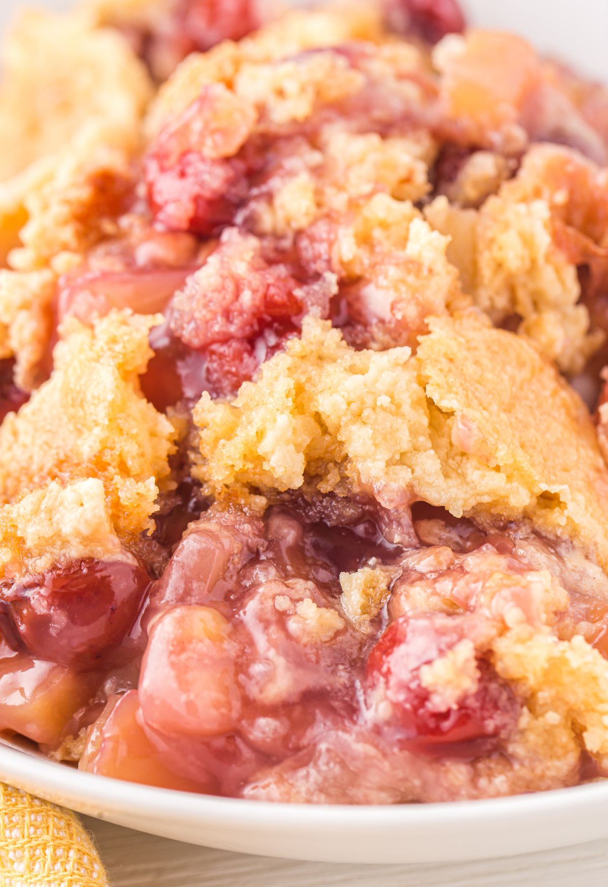 Cherry Pineapple Dump Cake Together as Family