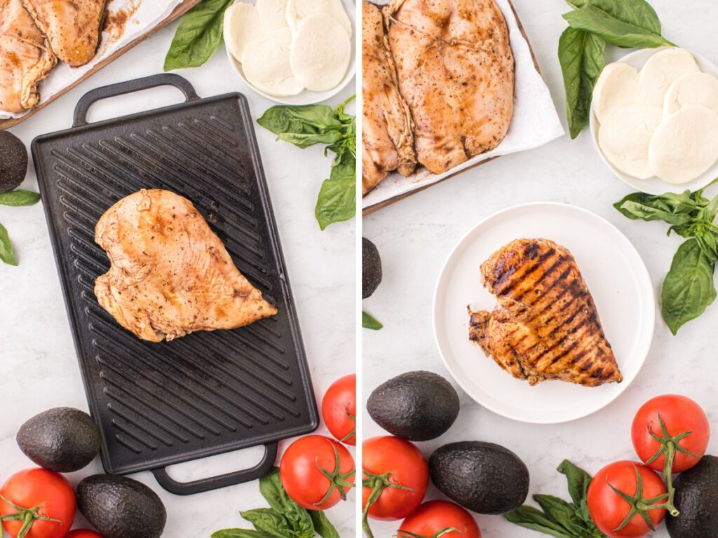 Step by step process photos showing how to make this grilled chicken recipe.