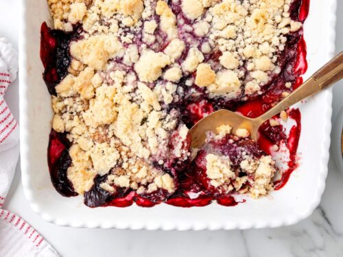 Mixed Berry Sugar Cookie Cobbler Together as Family