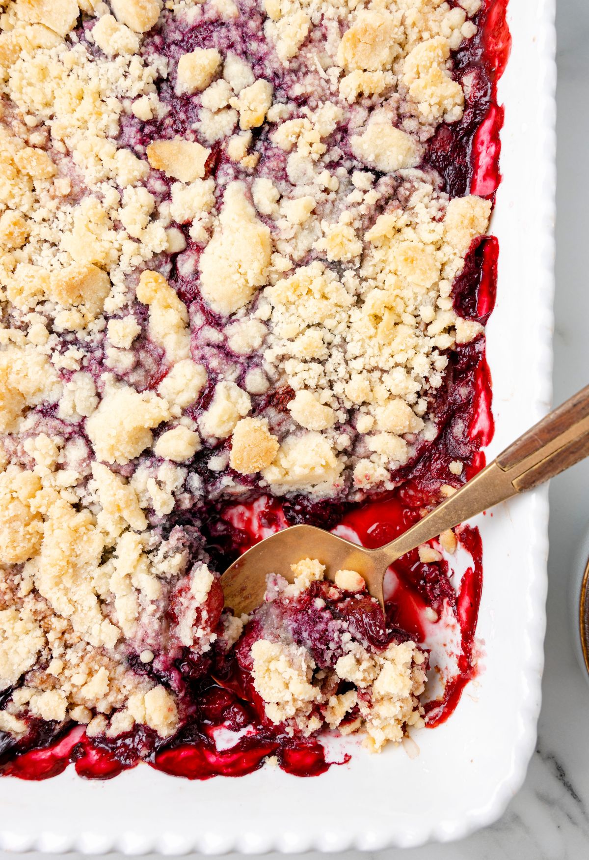 Mixed Berry Sugar Cookie Cobbler Together as Family