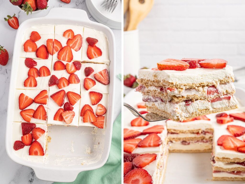 Process images for how to make this icebox cake recipe.